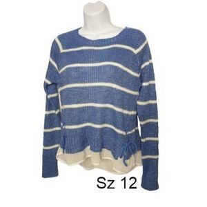 Girls Sweater XL Side Lace up Long Sleeve Sweater Hi Low Size 12 NWOT